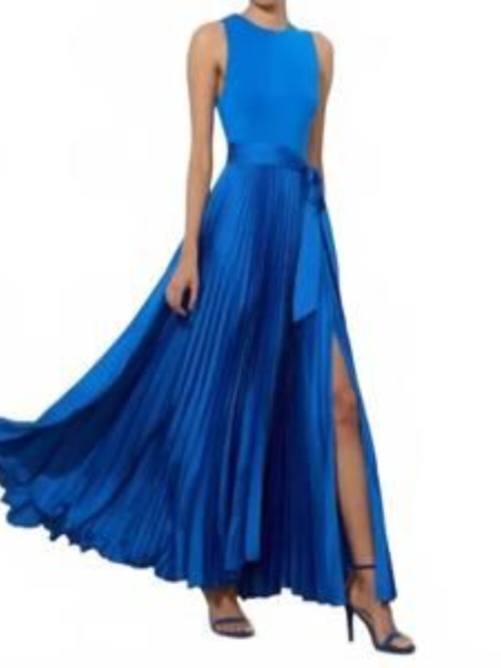 Alice and Olivia Chara Sleeveless Pleated Maxi Dress